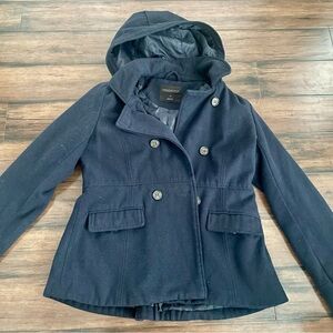 Aeropostale Navy Double-Breasted Pea Coat